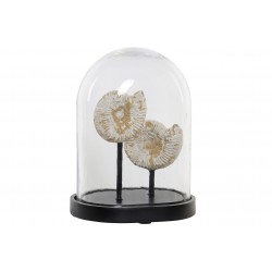 ديكورية من مادة الريزن والزجاج على شكل صدف بحري قياس 28*16.5*21.5