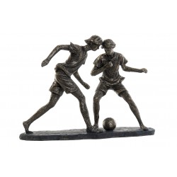 تحفة ديكورية على شكل لاعبين كرة قدم من مادة الريزن قياس 17.5 * 7.5 * 23 