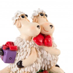 تحفة ديكورية صغيرة على شكل خراف من مادة الريزن قياس 6.5 * 5 * 6.5