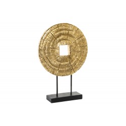 تحفة ديكورية على شكل جذع شجرة لون ذهبي من مادة الريزن قياس 35 * 10 * 51 