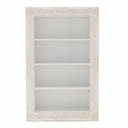 رف حائط خشبي ذات تصميم عتيق لون أبيض , قياس 64*19*100 رف حائط خشبي ذات تصميم عتيق لون أبيض , قياس 64*19*100