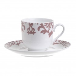 طقم فناجين من السيراميك عدد 6 لون أبيض و أحمر 