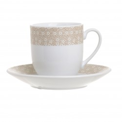 طقم فناجين قهوة من البورسلان عدد 6 لون أبيض كريمي 