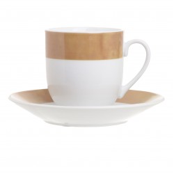 طقم فناجين قهوة من البورسلان عدد 6 لون أبيض كريمي 