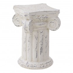 تحفه ديكوريه على شكل عامود عتيق لون ابيض كريمي قياس 19*19*29