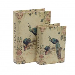 كتاب ديكوري مع صندوق على شكل طائر الطاووس قياس 19*7*27