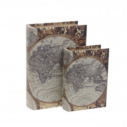 كتاب ديكوري مع صندوق على شكل خريطه العالم قياس 19*7*27