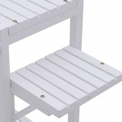 أرفف خشبية متحركة لون أبيض , قياس 98*34*138