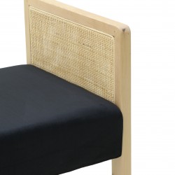 مقعد مخمل ذات تصميم عثماني عتيق لون أسود , قياس 120*40/58/42