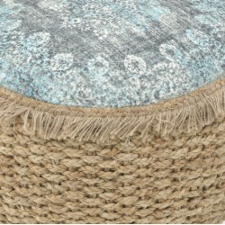 مقعد مصنوع من نبات الجوتة الطبيعي مع اللون الأزرق , قياس 50 * 50 * 30 سم 