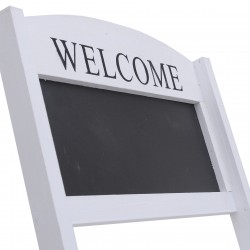 رفوف خشبية مع عبارة ترحيب , لون أبيض , مصنوعة من الخشب , قياس 75*42*170