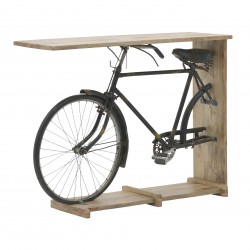 طاولة عرض ( كونسول ) على شكل دراجة هوائية من المعدن والخشب قياس 140*44*110