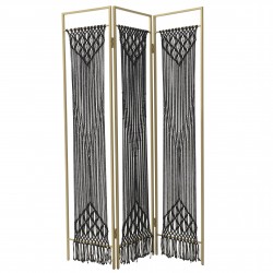 قاطع ديكوري من المعدن والنسيج , لون ذهبي و أسود , قياس 120*5*170