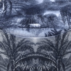 مقعد ذات نمط شاطئي لون أسود وأزرق, قياس 39 * 39 * 41 سم