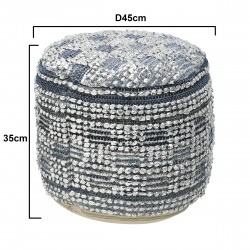 مقعد لون فضي وأزرق , قياس 45 * 45 * 35 سم