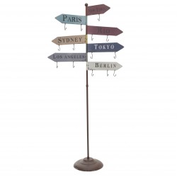 شماعة ملابس على شكل أسماء المدن , مصنوعة من المعدن , قياس  170 * 83 * 83 سم 