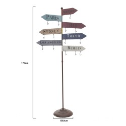 شماعة ملابس على شكل أسماء المدن , مصنوعة من المعدن , قياس  170 * 83 * 83 سم 