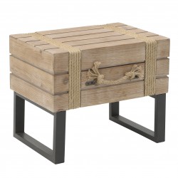 طاولة خشبية مع جارور مصنوعة من الخشب والمعدن , قياس 50*36*43