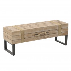 طاولة خشبية مع جارور مصنوعة من الخشب والمعدن , قياس 113*37*42