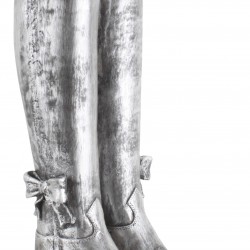 حامل مظلية على شكل حذاء  لون فضي مصنوعة من مادة البوليرسين , قياس 20*25X58