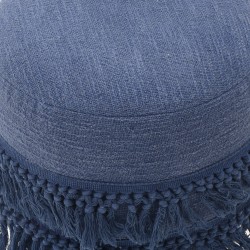 مقعد صغير لون ازرق من القطن والخشب قياس 30 * 30 * 40 سم 