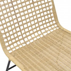 كرسي من المعدن والرتان قياس 56*58*85