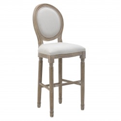 كرسي بار طويل لون من خشب البلوط لون رمادي وبيج ذات تصميم عتيق قياس 48*46*116/75