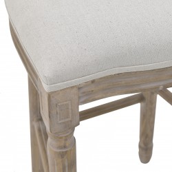 كرسي بار طويل لون من خشب البلوط لون رمادي وبيج ذات تصميم عتيق قياس 48*46*116/75