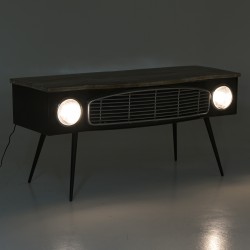 طاولة / مكتب على شكل سيارة مع إضاءة من المعدن والخشب قياس 160*60*76