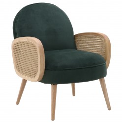 كرسي مخمل لون أخضر ذات تصميم عتيق , من خشب البلوط , قياس 65*76*85/45