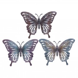 طقم فراشات حائط ديكورية عدد 3 قياس 27*1*19