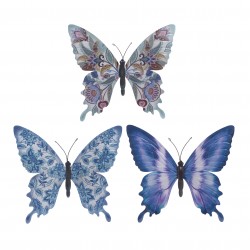 طقم فراشات حائط ديكورية عدد 3 قياس 35*2*32