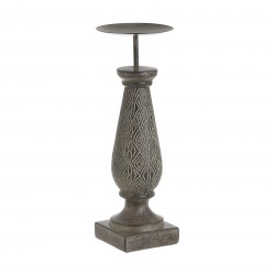 شمعدان ذات تصميم عتيق لون بني غامق من المعدن قياس 10*10*26