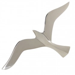 جدارية ديكورية على شكل طائر باللون الفضي قياس 46X3X19