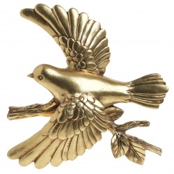 جدارية ديكورية على شكل طائر باللون الذهبي قياس 24*6*25