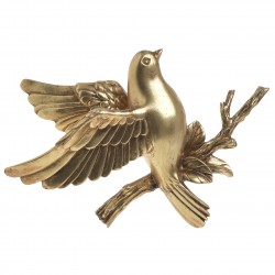 جدارية ديكورية على شكل طائر باللون الذهبي قياس 20*8*25
