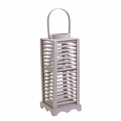 فانوس خشبي لون كريمي قياس 20*20*48