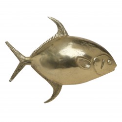 جدارية ديكورية على شكل سمكة لون ذهبي من الألمنيوم قياس 33*6*25