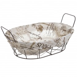 سلة خبز من المعدن والقماش قياس 27*20*6