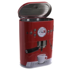 حافظة قهوة الإسبريسو من المعدن لون أحمر قياس 17*10*22