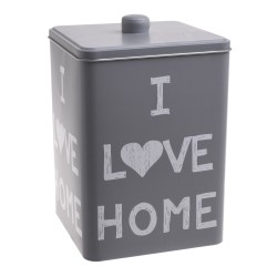 علبة ديكورية مع غطاء لون رمادي من المعدن قياس 15*15*22.5