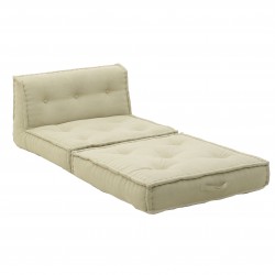 كرسي / تخت لون أبيض كريمي من القطن قياس 80X80X65