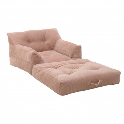 كرسي / تخت مخمل لون زهري من القطن قياس 90*80*60/35