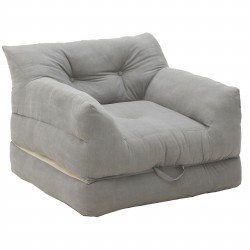 كرسي / تخت مخمل لون رمادي من القطن قياس 90*80*60/35