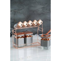 طقم توابل على قاعده معدنيه لون رمادي عدد9