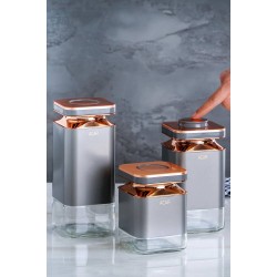 طقم 3 عبوات توابل لون رمادي