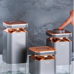 طقم 3 عبوات توابل لون رمادي