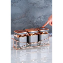 طقم توابل على قاعده معدنيه لون رمادي عدد 3