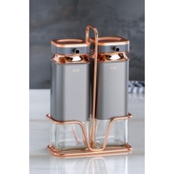 طقم خل و زيت لون رمادي مع قاعده معدنيه 