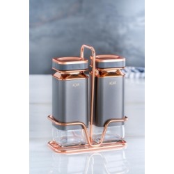 طقم توابل على قاعده معدنيه لون رمادي عدد 2